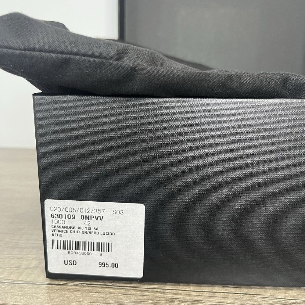 Saint Laurent Cassandra YSL Logo Sandals Black Size 42 Used - Picture 10 of 14